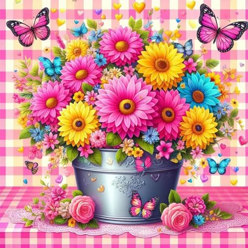 Diamond Painting Blume-5D Diamond Painting Erwachsene Blumen,Blumen Diamond Painting Bilder Erwachsene für Home Wand Dekor(Blumen,30x40cm) von Viart