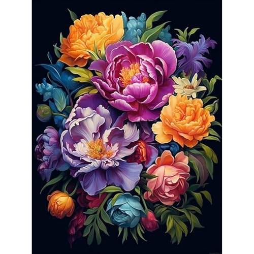 Diamond Painting Blumen-5D Diamond Painting Erwachsene Blume,Blumen Diamond Painting Bilder Erwachsene für Home Wand Dekor(Blumen,30x40cm) von Viart