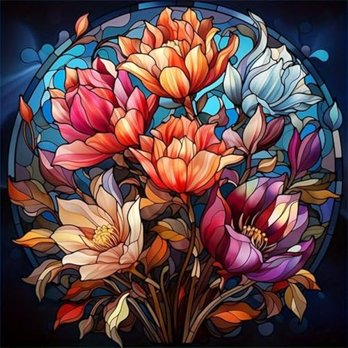 Diamond Painting Blumen-5D Diamond Painting Erwachsene Blumen,Blume Diamond Painting Bilder für Home Wand Dekor(Blumen,30x30cm) von Viart