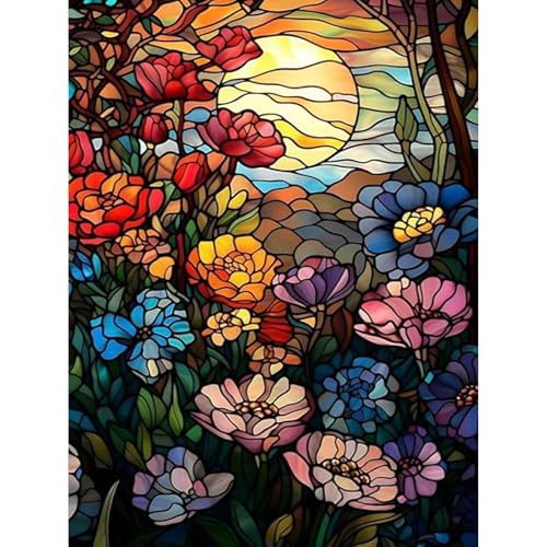 Diamond Painting Blumen-5D Diamond Painting Erwachsene Blumen,Blume Diamond Painting Bilder für Home Wand Dekor(Blumen,30x40cm) von Viart