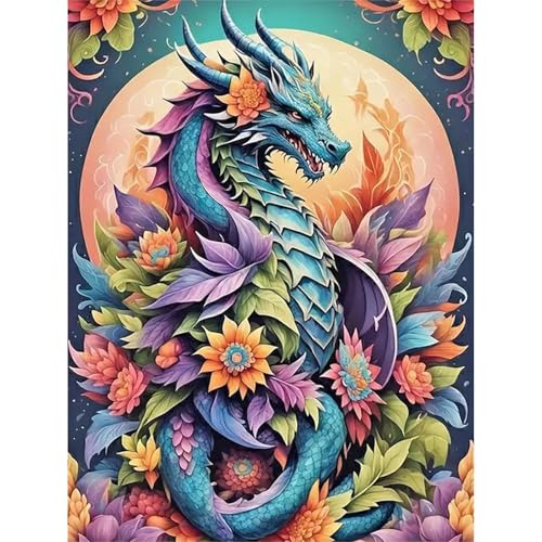 Diamond Painting Drache-5D Diamond Painting Erwachsene Drache,Tier Diamond Painting Bilder für Home Wand Dekor(Drache,30x40cm) von Viart