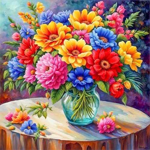 Diamond Painting Erwachsene Blume-Diamant Painting Bilder Erwachsene Blume,5D Diamond Painting Bilder Vegetativ Für Haus Dekoration(30x30cm) von Viart