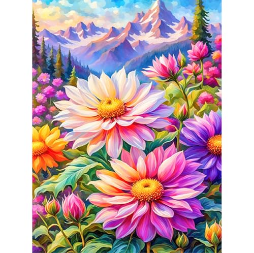 Diamond Painting Erwachsene Blume-Diamant Painting Bilder Erwachsene Blume,5D Diamond Painting Bilder Vegetativ Für Haus Dekoration(30x40cm) von Viart