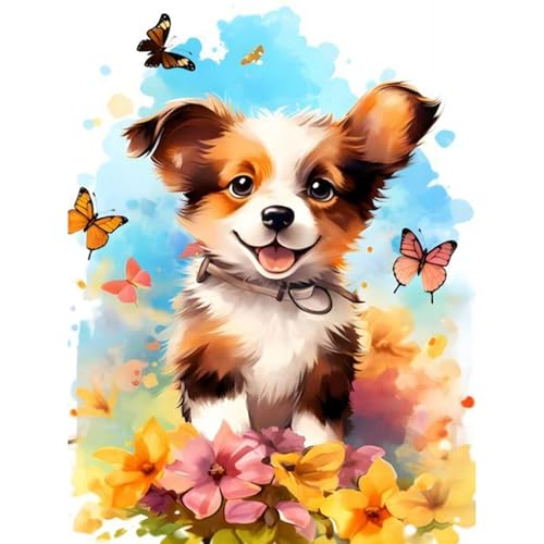 Diamond Painting Hund-5D Diamond Painting Erwachsene Hund,Tier Diamond Painting Bilder für Home Wand Dekor(Hund,30x40cm) von Viart