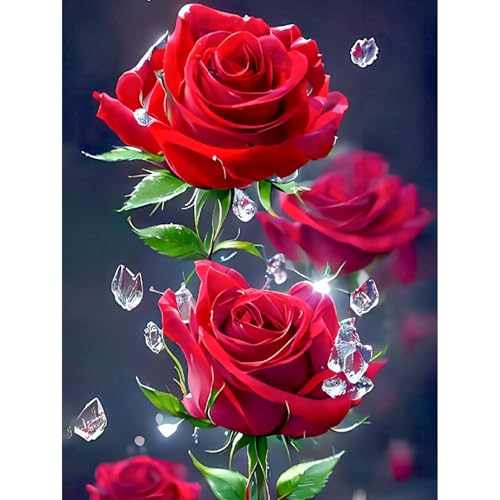 Diamond Painting Rose-5D Diamond Painting Erwachsene,Blume Diamond Painting Bilder für Home Wand Dekor(30x40cm) von Viart