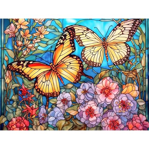 Diamond Painting Schmetterling-5D Diamond Painting Erwachsene,Blume Diamond Painting Bilder für Home Wand Dekor(30x40cm) von Viart