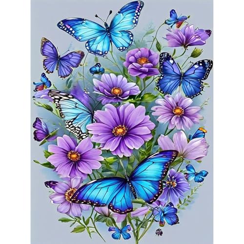 Diamond Painting Schmetterling-5D Diamond Painting Erwachsene Schmetterlinge,Schmetterlinge Diamond Painting Bilder für Home Wand Dekor(Schmetterlinge,30x40cm) von Viart