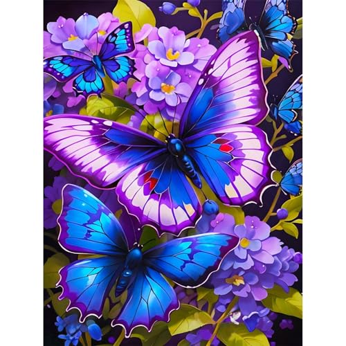 Diamond Painting Schmetterlinge-5D Diamond Painting Erwachsene,Schmetterlinge Diamond Painting Bilder für Home Wand Dekor(Schmetterlinge,30x40cm) von Viart