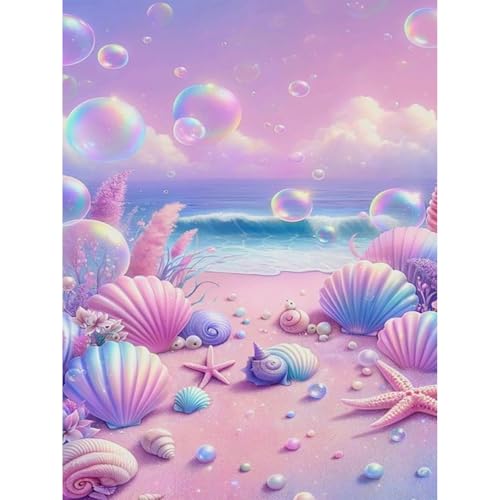 Diamond Painting Shell-5D Diamond Painting Erwachsene,Strand Diamond Painting Bilder für Home Wand Dekor(Strand,30x40cm) von Viart