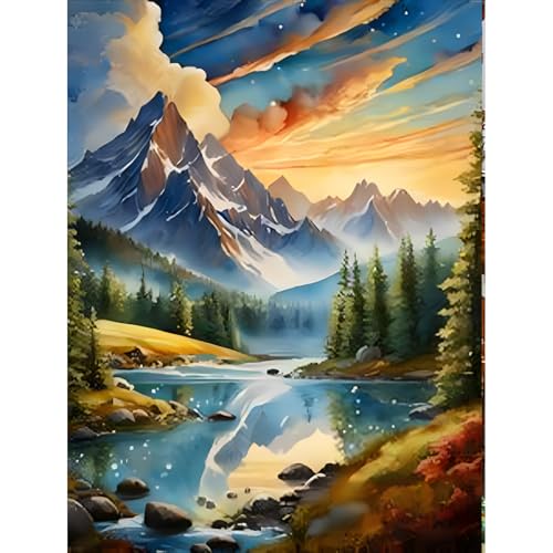 Viart Malen Nach Zahlen Landschaft-Malen nach Zahlen Erwachsene,Landschaft Paint by Numbers Adult für Home Wand Dekor 30x40cm von Viart