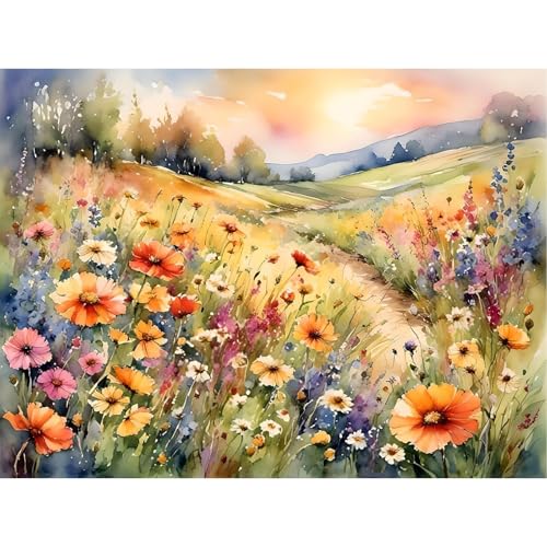 Viart Malen nach Zahlen Blumen-Malen nach Zahlen Erwachsene,Blume Paint by Numbers Adult für Home Wand Dekor 30x40cm von Viart