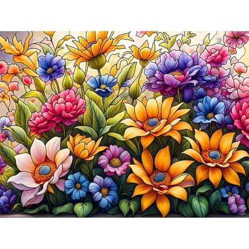 Viart Malen nach Zahlen Blumen-Malen nach Zahlen Erwachsene,Blume Paint by Numbers Adult für Home Wand Dekor 30x40cm von Viart