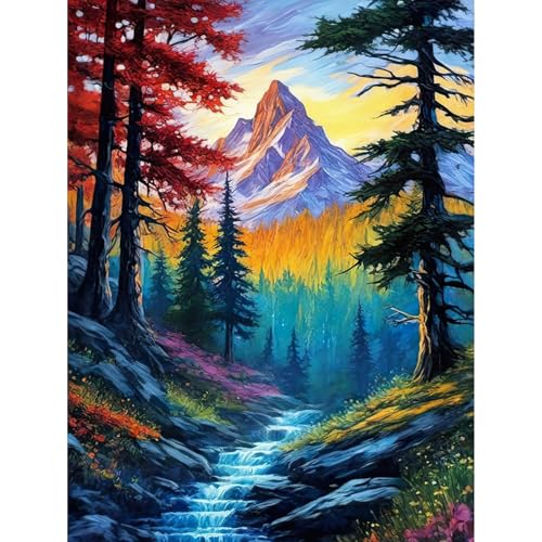 Viart Malen nach Zahlen Landschaft-Malen nach Zahlen Erwachsene,Berg Paint by Numbers Adult für Home Wand Dekor 30x40cm von Viart