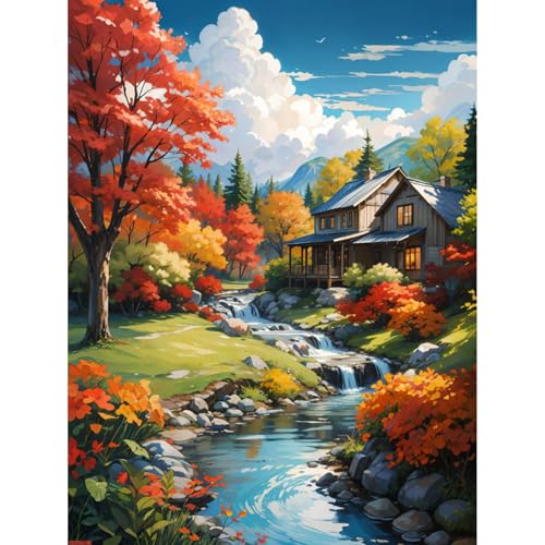 Viart Malen nach Zahlen Landschaft-Malen nach Zahlen Erwachsene,Landschaft Paint by Numbers Adult für Home Wand Dekor 30x40cm von Viart