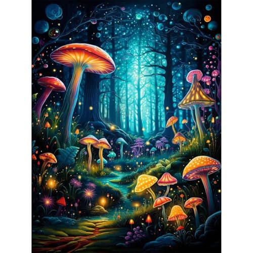 Viart Malen nach Zahlen Pilz-Malen nach Zahlen Erwachsene,Pilz Paint by Numbers Adult für Home Wand Dekor 30x40cm von Viart