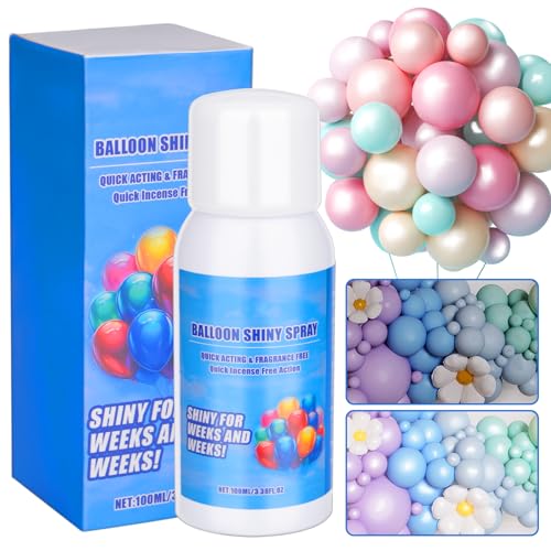 Vibbang Ballon Glanz Spray, Ballon Hochglanz Spray für Luftballons, Ballon Glanzspray, 100ml Ballon Glühspray Glanzspray für Halloween Weihnachten Geburtstage Hochzeiten Party Dekor von Vibbang