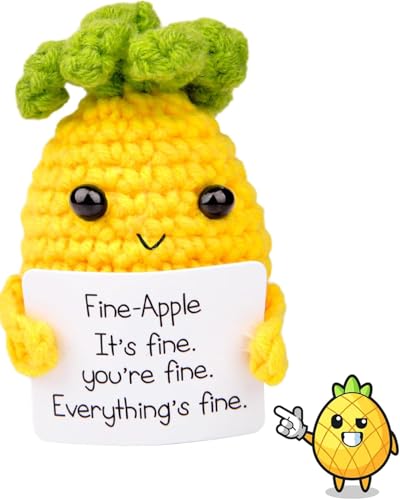 Vibbang Positive Potato Pocket Hug, Positive Ananas-Puppe mit Positiver Energiekarte, Aufmunterung Geschenke, Viel Glück Geschenke, Motivationsgeschenke, Emotionales Unterstützungs Geschenk von Vibbang