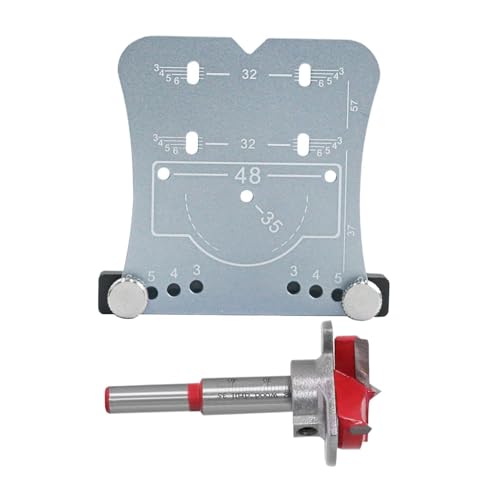 Lochführung Für Schrankscharniere – Lochöffner Für Die Holzbearbeitung, Bohrlehre Für Metallstifte | Scharnierlochöffner Aus Aluminiumlegierung Mit Bohrer, Robustes Montagewerkzeug Für Küchenschränke, von Vibhgtf