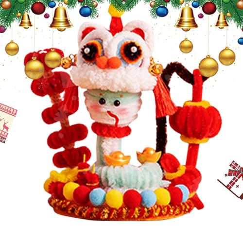 Machen Sie Ihr eigenes Schlangen-Jahres-Set, handgemachtes Kunsthandwerk zum Jahr der Schlange | Schlangen-Pfeifenreiniger-Bastelsets - Twisted Stick Lunar Snake Year Ornament Crafts, Lion Dance Year von Vibhgtf