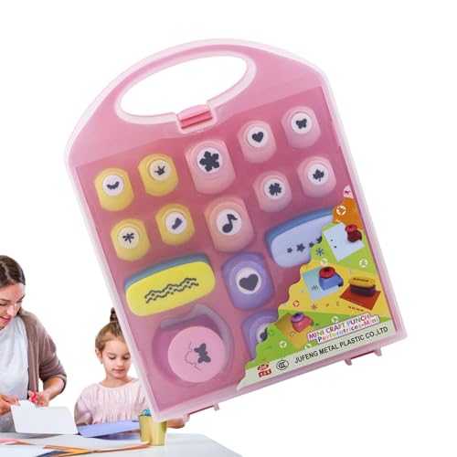 Papier-Stanzer – Papier-Stanzer, 3D-Papier-Stanzer-Set, Prägemaschinen-Set für Kinder, leichte Stanzer für pädagogisches Basteln von Vibhgtf