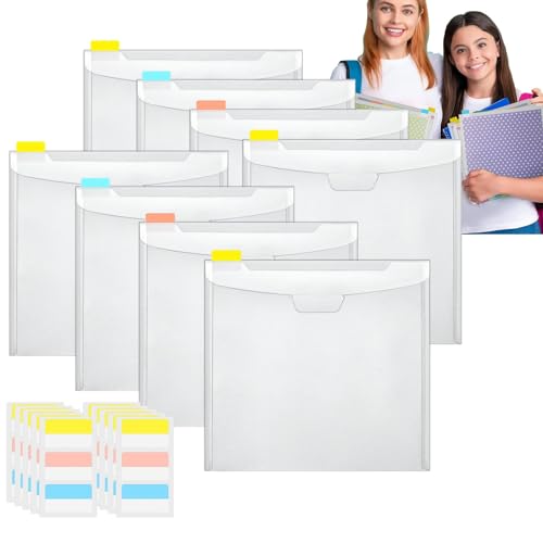 Scrapbook-Papier-Aufbewahrungs-Organizer – 30,5 x 30,5 cm, transparenter Papierhalter, transparenter Karton-Organizer mit Haftindex-Tabs, für Kunst und Handwerk von Vibhgtf
