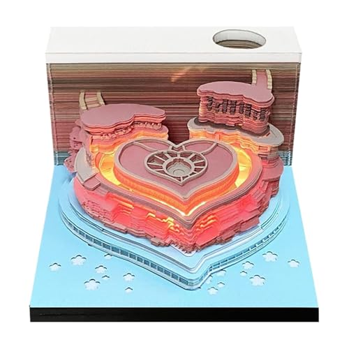 Time Piece-Kalender 2025 – Kreativer Kalender mit 3D-Notizblock | Valentinstag-Design-Schreibtischkalender mit Licht, Schreibtischdekoration von Vibhgtf