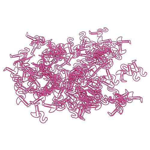 Vibrivio Büroklammern in niedlicher Form, 100 Stück, Mehrzweck-Büroklammern in Vogelform, Metall-Büroklammern für Dokumentenklassifizierung, niedliche rosenrote Büro-Mini-Klammern von Vibrivio