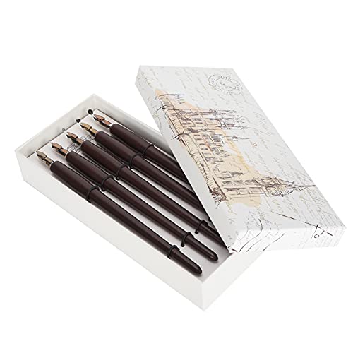 Vibrivio Dip Pen Holzgriff Dip Pen Set, Kalligraphie Füllfederhalter für Kunstmalerei, brauner dicker Holzgriff, ideal für den Heimbürogebrauch, Geschenkoption von Vibrivio