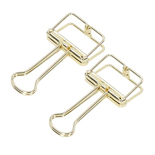 Vibrivio Hohle Binder-Clips, 80 Stück, hohle Binder-Clips, 1,8 cm, starke Klemm-Metall-Büroklammern für Zuhause, Büro, Studium, Gold, stabile Drahtbinder-Clips von Vibrivio