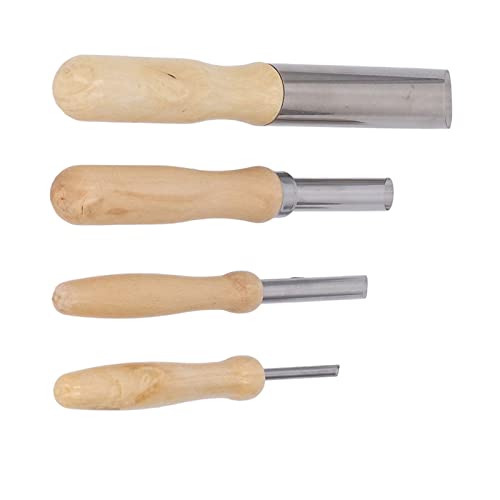 Vibrivio Modellierwerkzeug-Set, 4-teilig, Tonlochschneider-Set, runde Tonlochschneider mit Massivholzgriff und Edelstahlklinge, Skulpturen-Modellierwerkzeug für Töpferei, 10 cm Durchmesser von Vibrivio