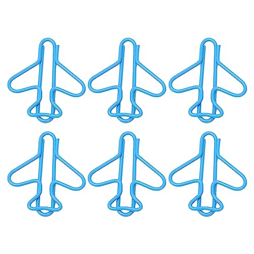 Vibrivio Niedliche Büroklammern, niedliche Büroklammern, Flugzeug-Design, helle Farbe, ausgefallene Büroklammern für Sammelalben, Karten, Papierbasteln, coole Planer-Clips, Blau, 100 Stück von Vibrivio