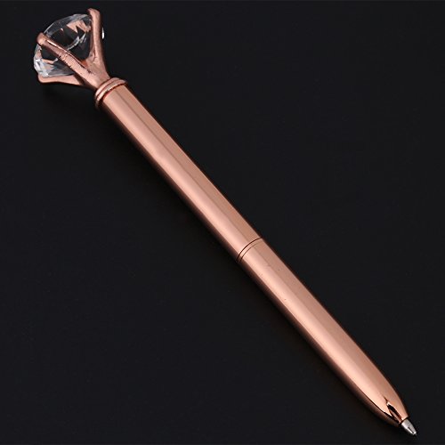 Vibrivio Strass Stift Metall Kugelschreiber mit Strass Verzierung, Eleganter Geschenkstift für Bürobedarf, Roségold Finish von Vibrivio