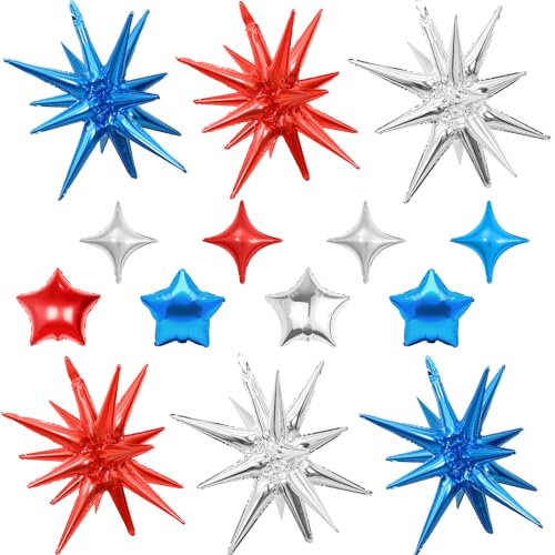 14 Stück Blau Rot Silber Stern Luftballons Gemischte Stern Folienballon 55,9 cm Explosionssterne Ballons mit 25,4 cm Sterne Form Ballon für Geburtstag Abschluss 4. Juli Unabhängigkeitstag Party 14 Stück Blau Rot Silber Stern Luftballons Gemischte Stern Folienballon 55,9 cm Explosionssterne Ballons mit 25,4 cm Sterne Form Ballon für Geburtstag Abschluss 4. Juli Unabhängigkeitstag Party von Vibzox