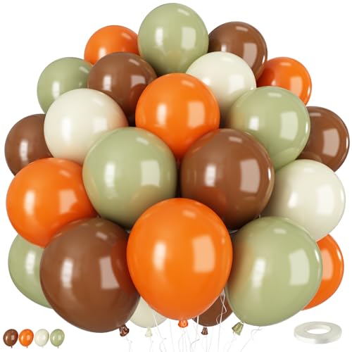 Luftballons in Salbeigrün und Braun, 50 Stück, 30,5 cm, Boho-Ballons mit Retro-Olivgrün, Orange, Cremeweiß, Latex-Ballon für Dschungel, Safari, Wildwald, Geburtstag, Hochzeit, neutrale Luftballons in Salbeigrün und Braun, 50 Stück, 30,5 cm, Boho-Ballons mit Retro-Olivgrün, Orange, Cremeweiß, Latex-Ballon für Dschungel, Safari, Wildwald, Geburtstag, Hochzeit, neutrale von Vibzox