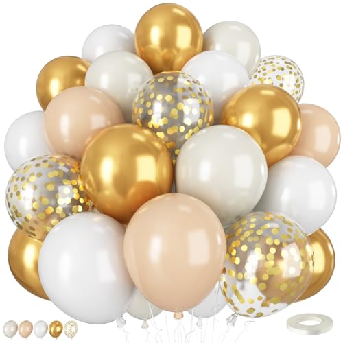 Luftballons in Weiß / Gold, Beige, 30,5 cm, Boho-Ballon mit Retro, Sand, Weiß, Nude, Creme, neutral, Gold, Metallic, Latex-Luftballons für neutrale Babyparty, Verlobung, Braut, Hochzeit, Geburtstag Luftballons in Weiß / Gold, Beige, 30,5 cm, Boho-Ballon mit Retro, Sand, Weiß, Nude, Creme, neutral, Gold, Metallic, Latex-Luftballons für neutrale Babyparty, Verlobung, Braut, Hochzeit, Geburtstag von Vibzox