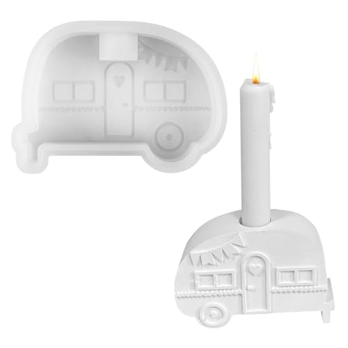 VicBou Camping Bus Silikonform Kerzenhalter, Silikonformen Gießformen Camping Bus Kerzenhalter Silikonform Silikon Gießform für DIY Kerzen Deko Gießformen Silikon von VicBou