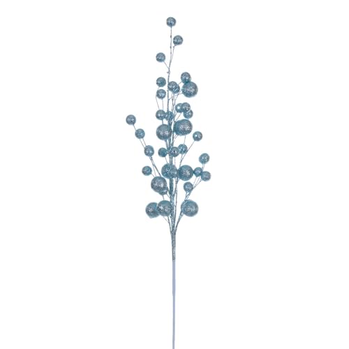 Vickerman 68,6 cm, Babyblau, Multi-Kugel-Glitzer-Spray, 4 Stück pro Beutel. von Vickerman