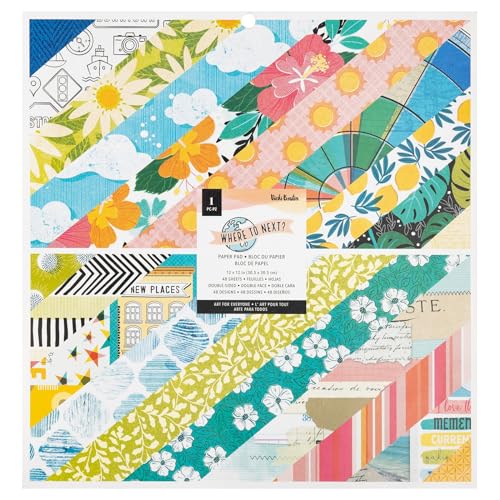 Vicki Boutin American Crafts Double-Sided Paper Pad 12"X12" 48/Pkg Where to Next von Vicki Boutin