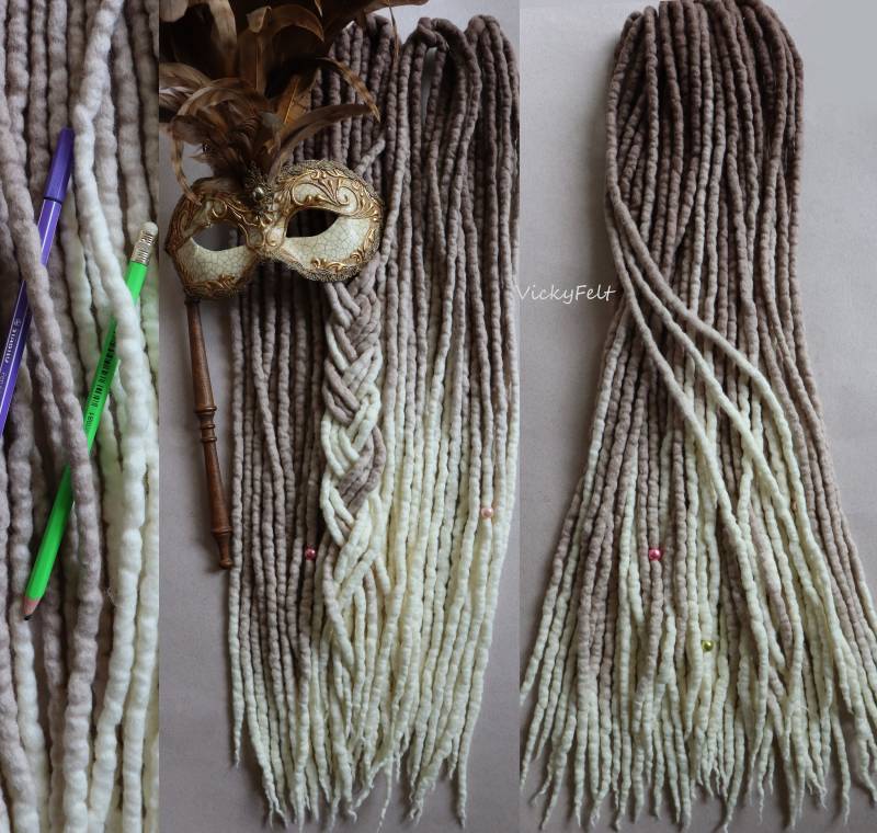 Ashy Braune Wolle Für Dreads Erweiterungen Dreadlocks Full Set 15 Bis 60 Stück Ombre 14 32 Zoll De Aschblond von VickyFelt