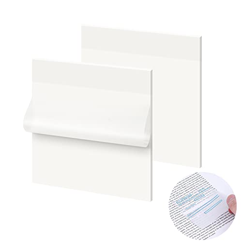 Vicloon Blätter Transparente Haftnotizen,100 Haftnotizen Set, Wasserfest Transparent Sticky Notes, Wiederbeschreibbar Haftnotizzettel, für Schule, Büro, Hause von Vicloon