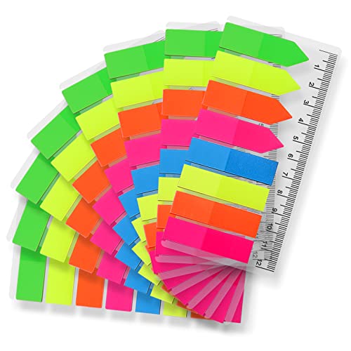 Vicloon Flaggen Index, 1280 Stücke Kleine Fahnen Haftnotizen Tabs Beschreibbare Textmarker Strips, für Seiten Markierung,5 Farben, 8 Set von Vicloon
