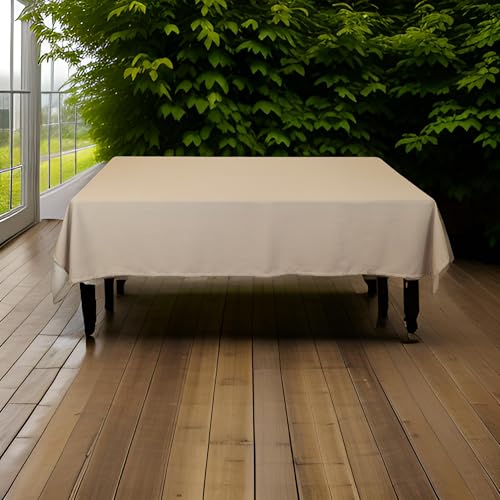 Vico Casa® Fleckenabweisende Tischdecke 140x320cm für Küchentisch, Wohnzimmer/waschbare Tischdecke aus Polyester (Taupe Farbe) von Vico Casa