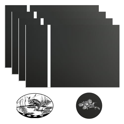 4 Stück 20 * 30cm schwarze Acryl-Schilder für Lasergravur, personalisierte Kunststoffschilder nach Maß für Zuhause, Büro, Geschäft, schwarzes Panel mit weiß graviert von Victool