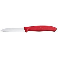 VICTORINOX Gemüsemesser silber, rot glänzend, poliert, Klinge: 8,0 cm von Victorinox