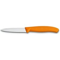 VICTORINOX Gemüsemesser Swiss Classic silber, orange glänzend, Klinge: 8,0 cm von Victorinox