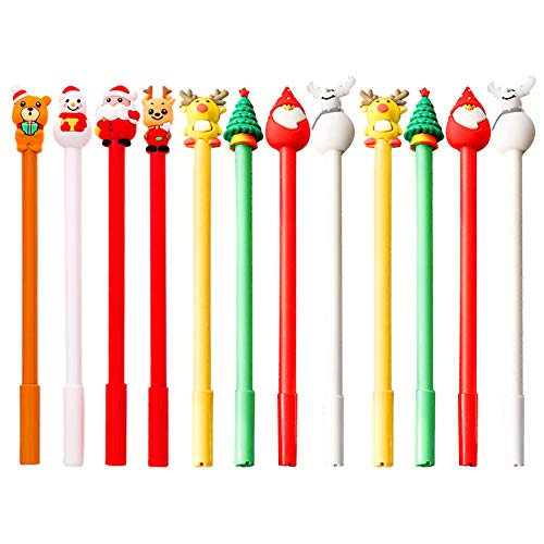 Gelschreiber 12 Stücke Weihnachten Nette Rollerball Kugelschreiber Schreibwaren Set 0,5mm Fineliner Stift Skizze Schreiben Zeichnung Marker für Hinweis Kalender Färbung Büro Schulbedarf Kunstprojekte von Vidillo