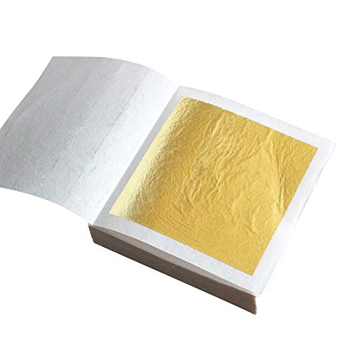 Vidillo Echte Blattgold Essbar 24 Karat Goldfolie 4.33 * 4.33cm zum Basteln Lebensmittel Kuchen Kunstprojekt Handwerk Dekoration Kunst Vergoldun Gesundheit & Spa Kochen, Kuchen & Pralinen von Vidillo