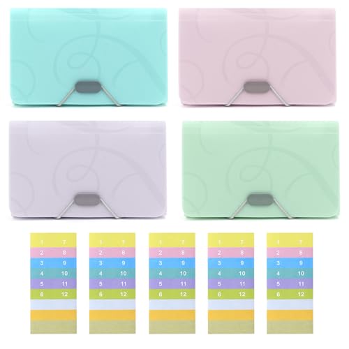 Vidillo Fächermappe erweiterbar 4 Stück A6 klein tragbar Dokumentenmappe Mit 13 Fächer Dokumentenorganizer mehrfarbig Akkordeon Ordner Dokumententasche Geldbörse Expanding File Folder Für Büro Hause von Vidillo