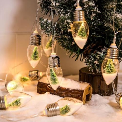 Weihnachts Lichterkette, 2m Weihnachten LED Lichterkette Kugel Dekoratives Licht Batteriebetrieben Weihnachtsfeier Lichterkette Innen und Außen Partylichterkette für Gärten, Hochzeit (Weihnachtsbaum) von Vidillo