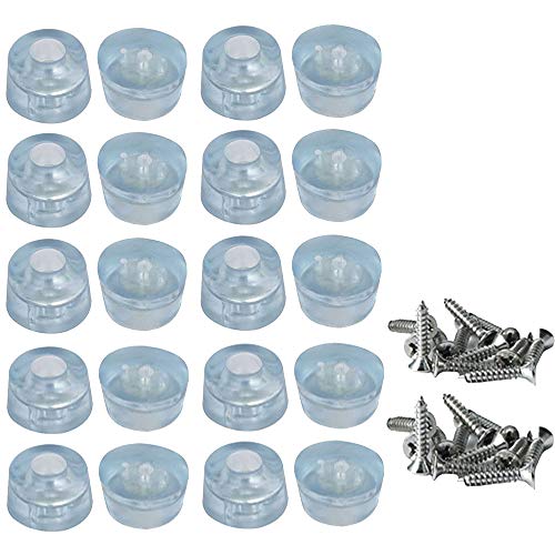 Möbelbein Fußschutz Pads, 20 Stück Gummi Anti-Rutsch Möbel Stühle Beinfuß Pads Mit Schrauben, Transparent Stoßstangen Schutz für Schreibtische, Sofas, Stühle, Maschinen (17 x 20mm) von Vientiane